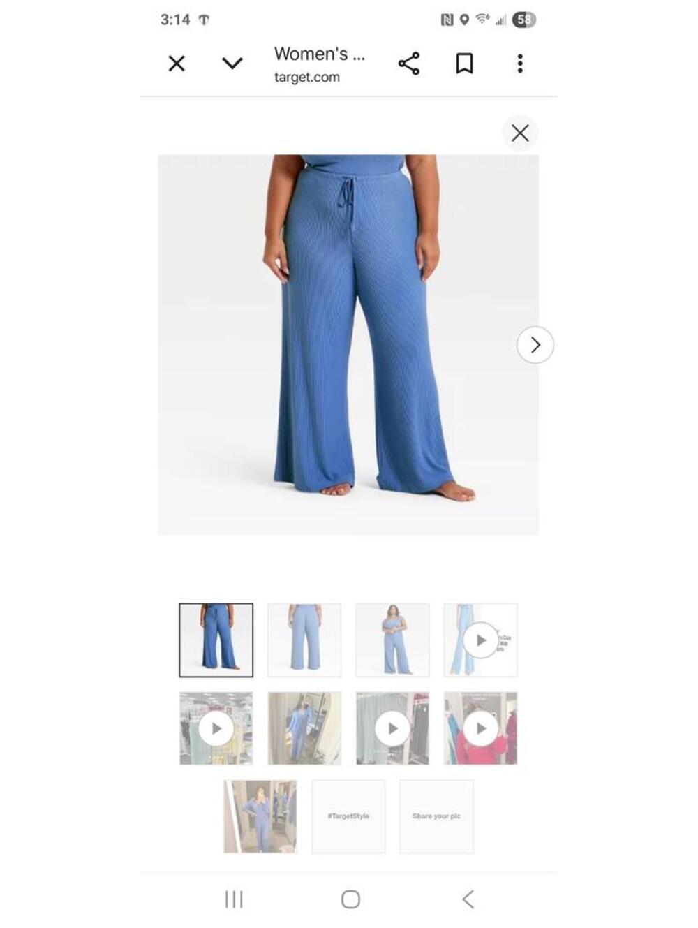 Auden Wide Leg Lounge Pants Blue Size Large